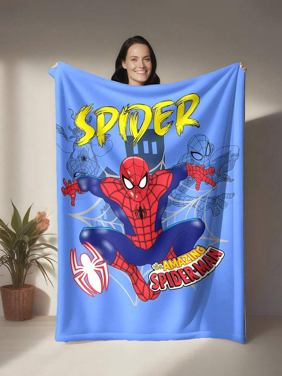asmodee This Is An Anime-Themed Flannel Blanket, Featuring A Classic Red And Blue Costume Design With A Blue Background. It Is Soft And Comfortable, Suitable For All Seasons, And Can Be Used As A Sofa Throw, Nap Blanket, Bed Decoration Blanket, And More.